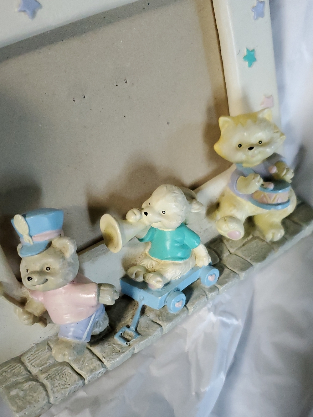 Russ Berrie 90s Children's Baby Nursury Animal Parade Standing Photo Frame